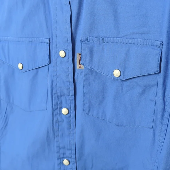 Carhartt Blue Sleeveless Utility Snap Closure Summer Top Blouse size XL - Picture 5 of 7